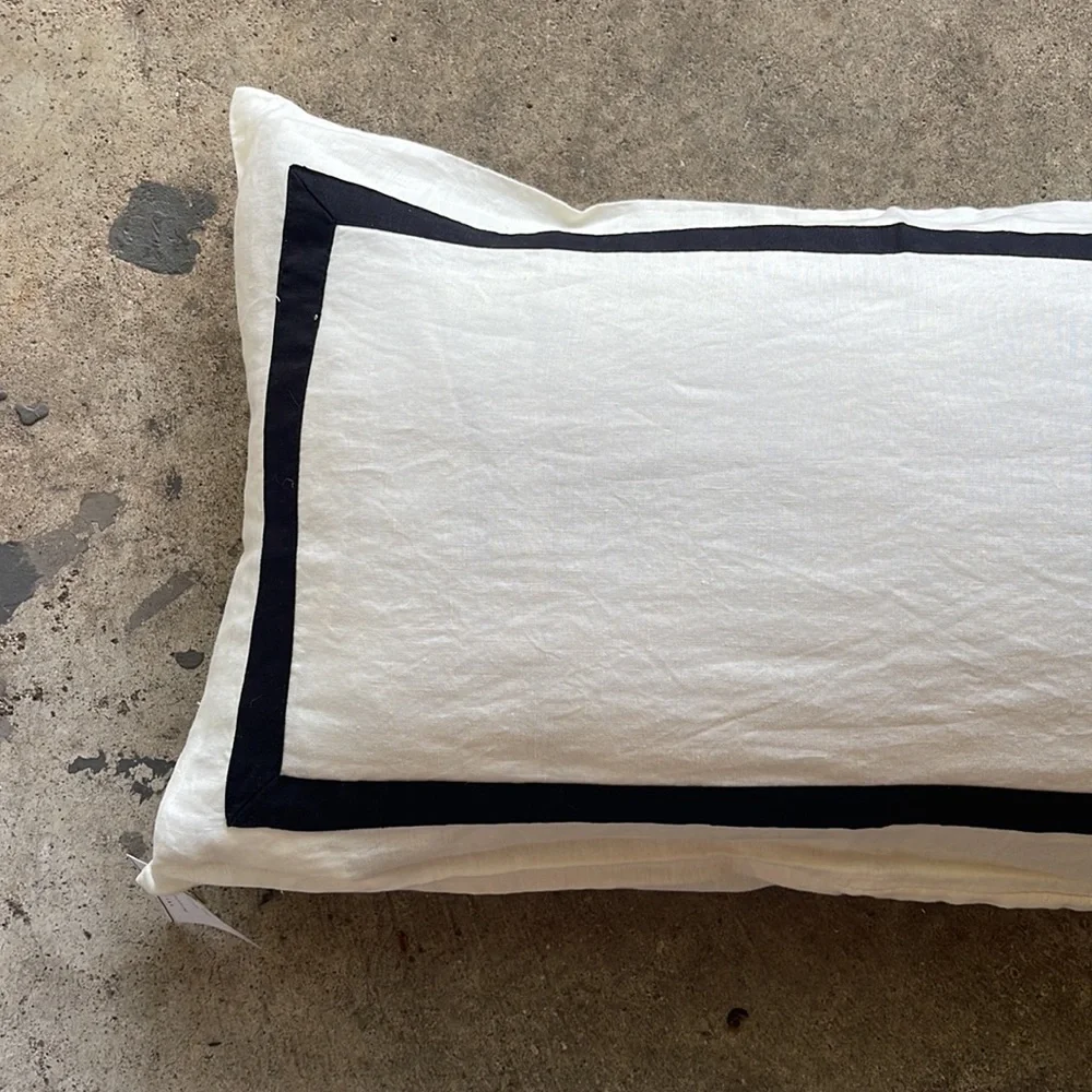 Pottery Barn Lumbar Framed Pillow Cover